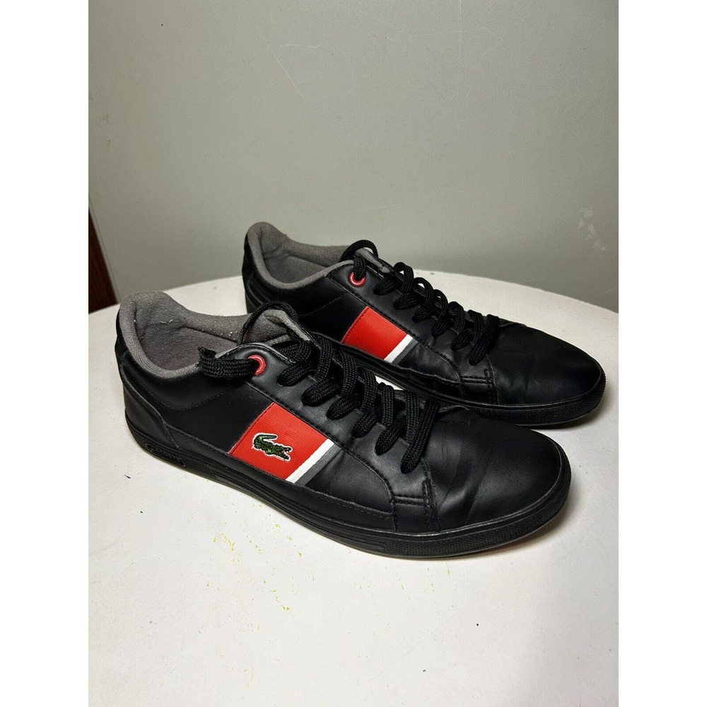 Lacoste Black With Red Stripe Sneakers Men’s 6.5